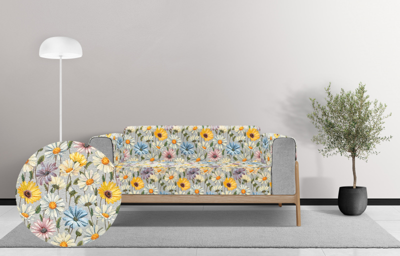 Ervi Gobelínový  přehoz na sedačku/postel - Pastelové květy