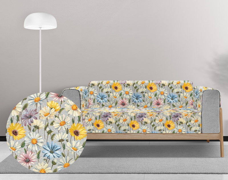 Ervi Gobelínový  přehoz na sedačku/postel - Pastelové květy