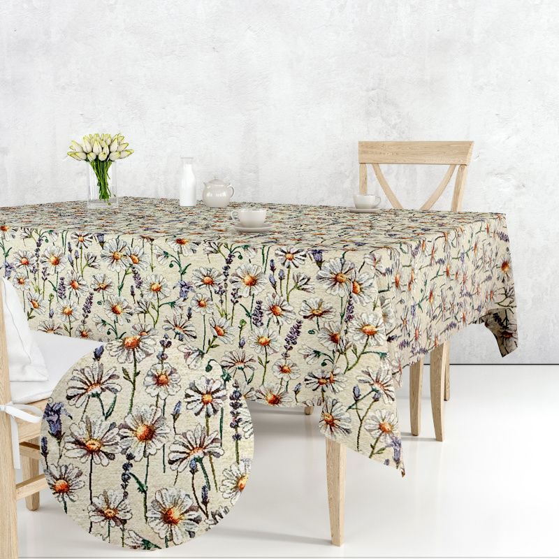 Ervi Gobelínový ubrus na stůl obdélníkový - Louka kopretin