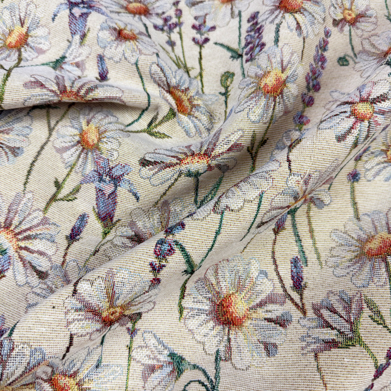 Ervi Gobelínový ubrus na stůl kulatý - Louka kopretin