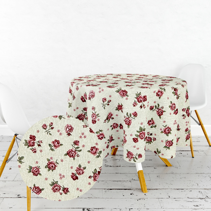 Ervi Gobelínový ubrus na stůl kulatý - Polibek růže