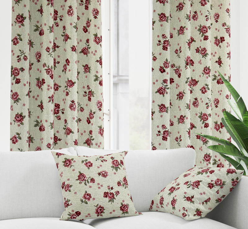 Ervi Gobelínový zatemňovací termo závěs - Polibek růže