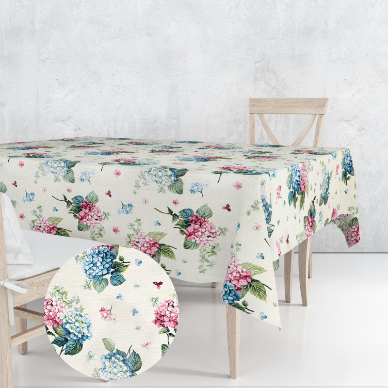 Ervi Gobelínový ubrus na stůl čtvercový - Kouzlo hortenzií