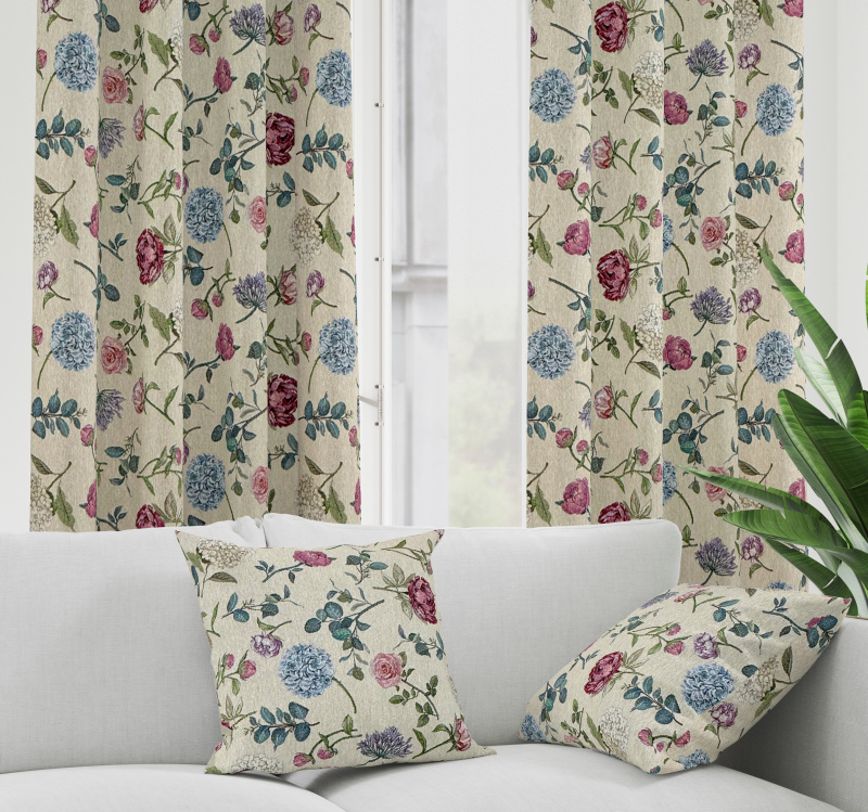 Ervi Gobelínový zatemňovací termo závěs - Letní květiny