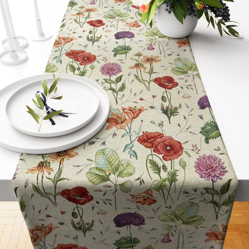 Ervi Gobelinový běhoun na stůl - Květinová romance