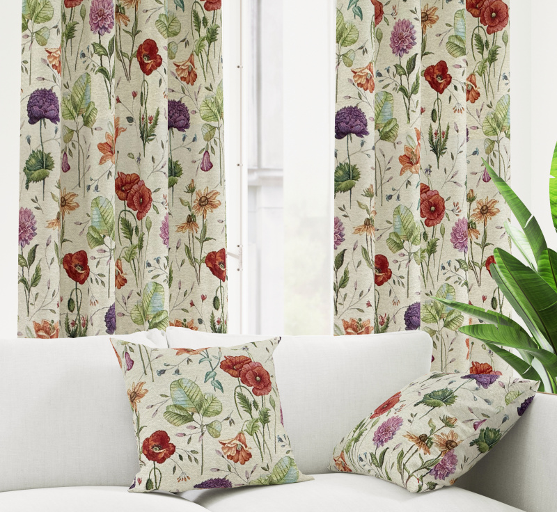 Ervi Gobelínový zatemňovací termo závěs - Květinová romance