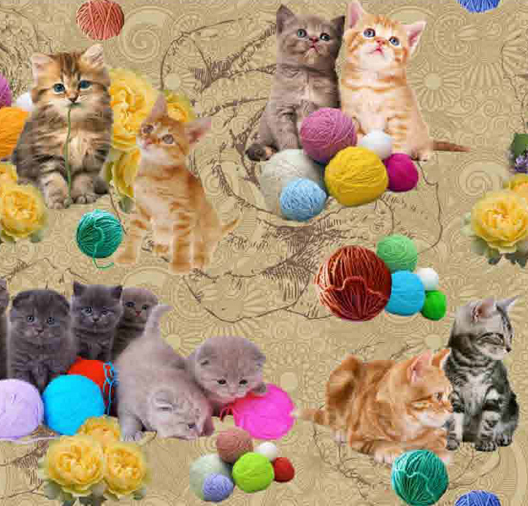 Ubrus PVC kulatý DC-720A – Koťátka (různé velikosti)