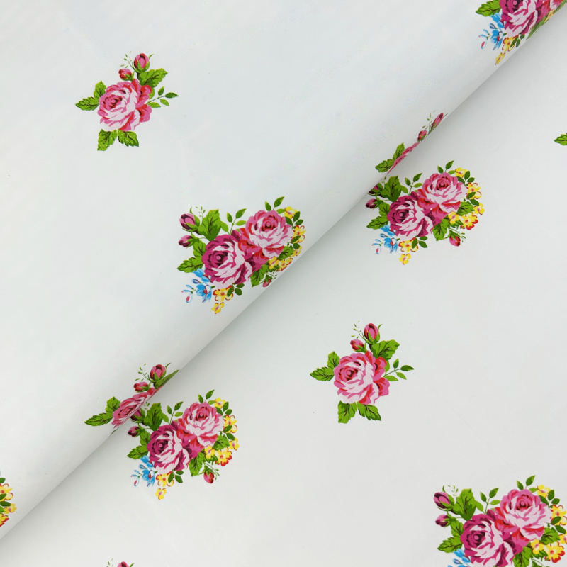 Ubrus PVC kulatý  DC-106 – Růžové kytičky (různé velikosti)