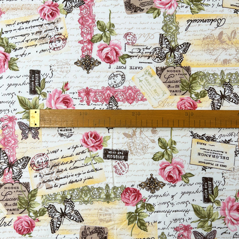 Ervi bavlna š.220 cm  Vintage vzor - 12130-6, metráž