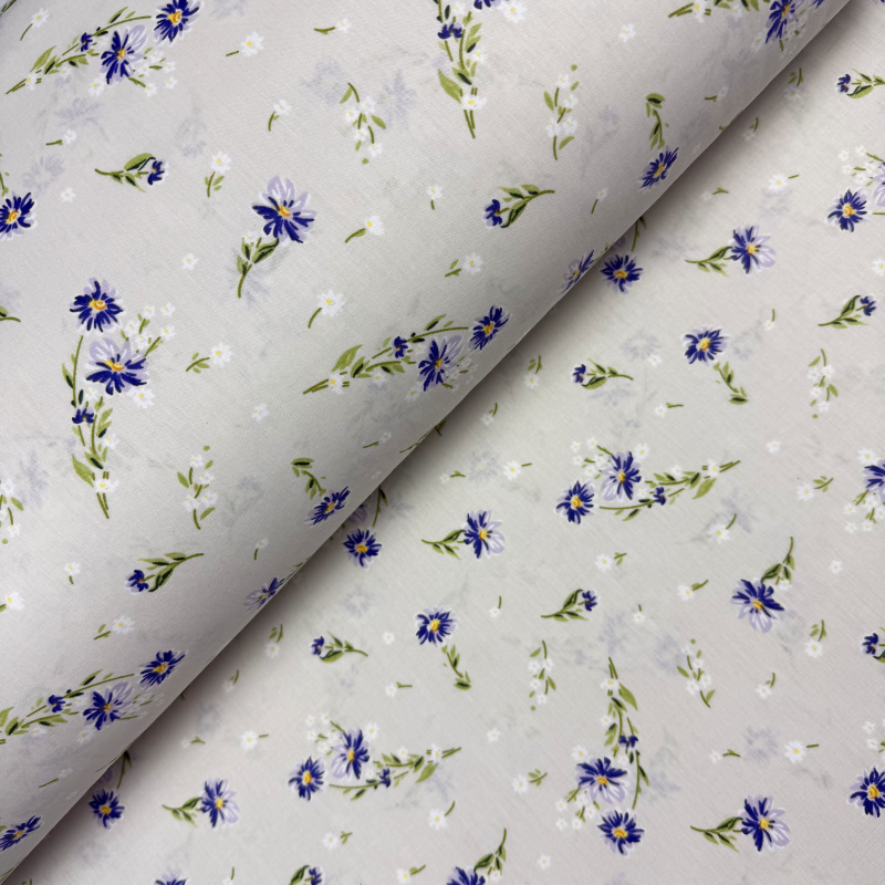 š.240cm Ervi Bavlněná látka/plátno - Fialová jemná louka - 10708-03, metráž