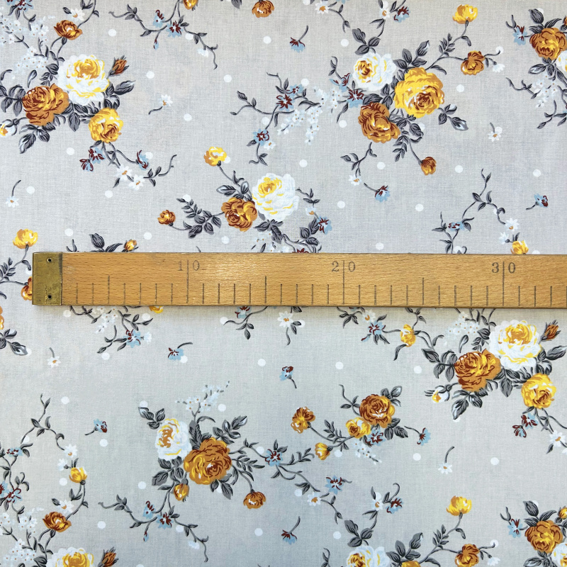 Ervi Bavlněná látka/plátno š.240cm  růžičky na béžovém - 26280-6, metráž