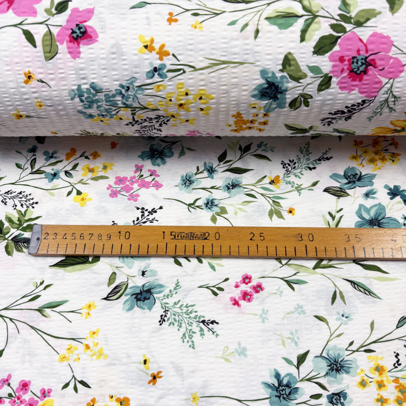 Ervi Bavlněný KREPOVÝ závěs - Sladký Rozkvet 2