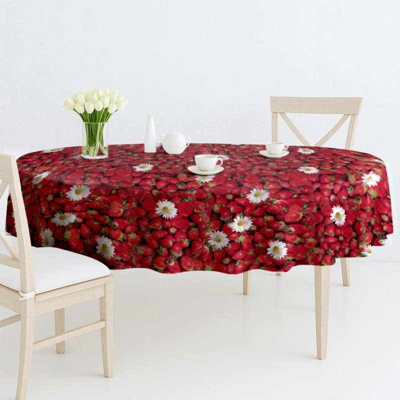 Ubrus PVC oválný FL-1156 - Jahody (různé velikosti)