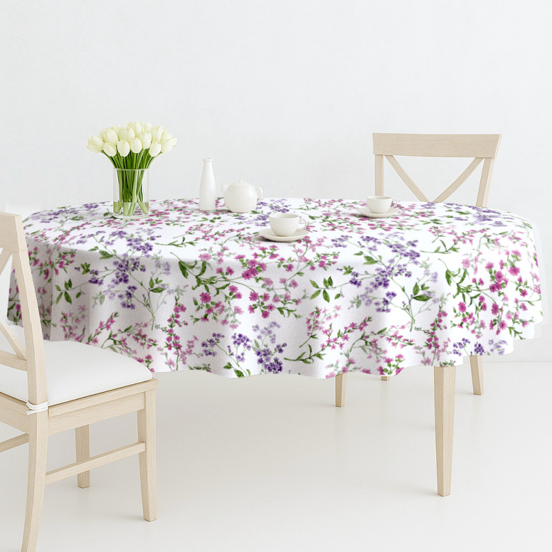 Ubrus PVC oválný DE-256A - Přírodní něha (různé velikosti)