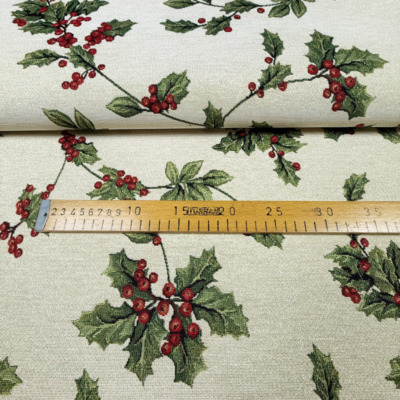 Ervi Gobelínový ubrus na stůl čtvercový - Vánoční větvičky