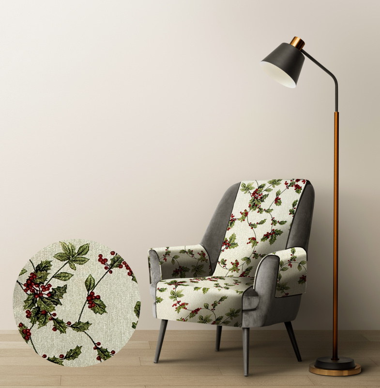 Ervi Gobelínový přehoz na křeslo - Vánoční větvičky