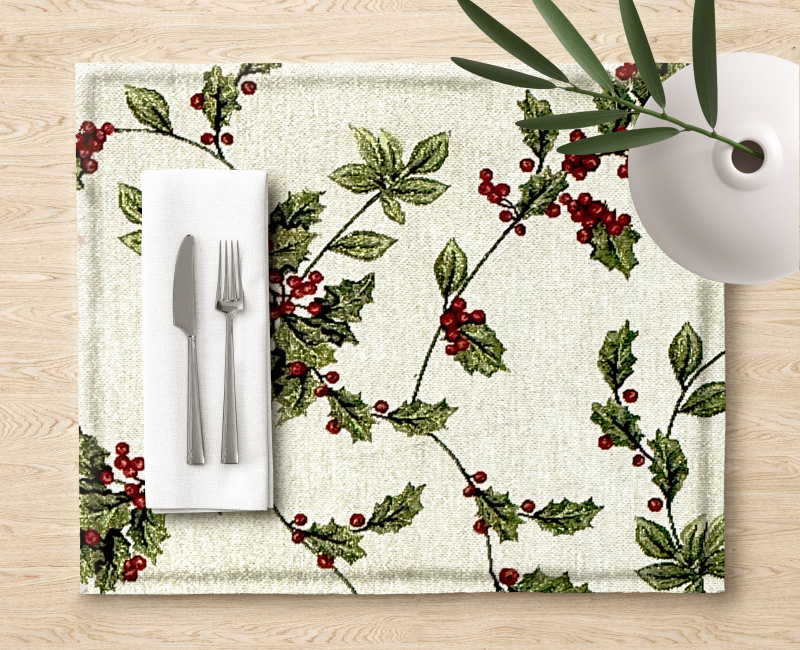 Ervi Gobelínové prostírání na stůl - Vánoční větvičky