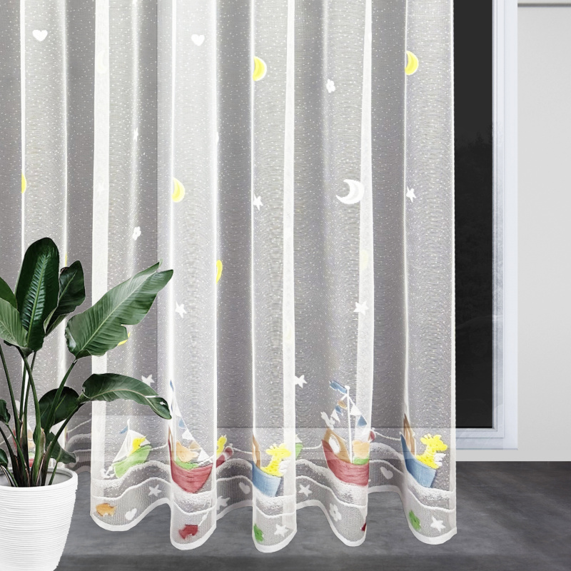 Ervi ﻿dětská žakárová záclona bílá 18689, metráž