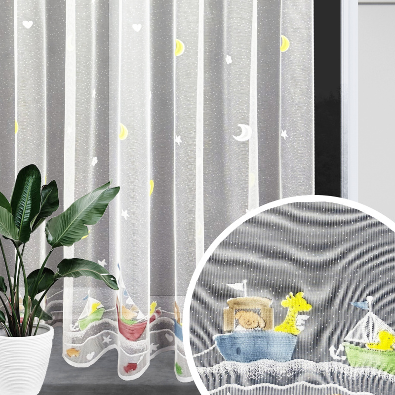 Ervi ﻿dětská žakárová záclona bílá 18689, metráž