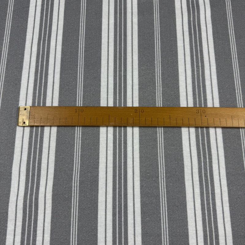 Ervi Bavlněná flanelová látka/plátno š.240cm Šedé pruhy, metráž