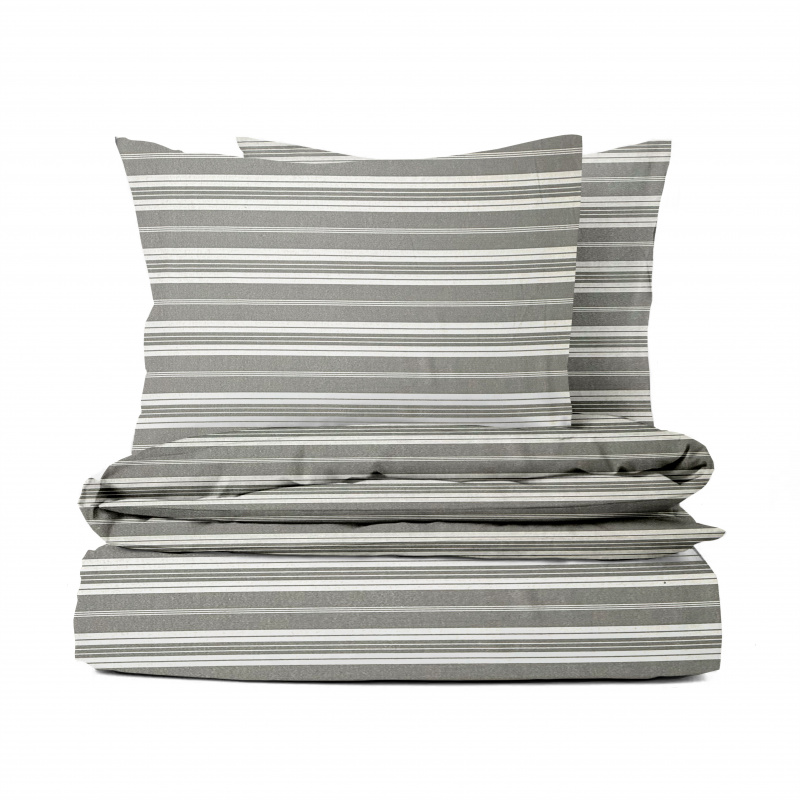 Ervi FLANELOVÉ bavlněné povlečení - Šedé pruhy