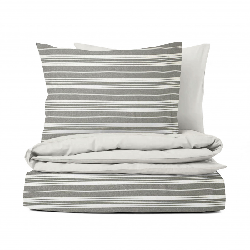 Ervi flanelové povlečení - Šedé pruhy/světle šedé