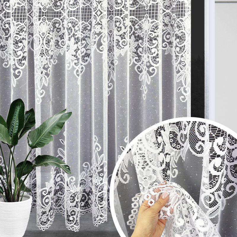 Ervi žakárová záclona bílá 7457 new, metráž