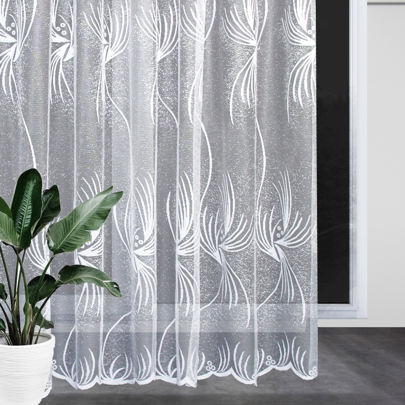 Ervi ﻿žakárová záclona bílá 7044, metráž