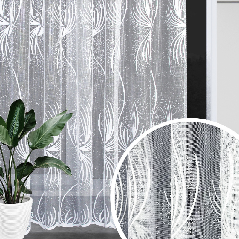 Ervi ﻿žakárová záclona bílá 7044, metráž