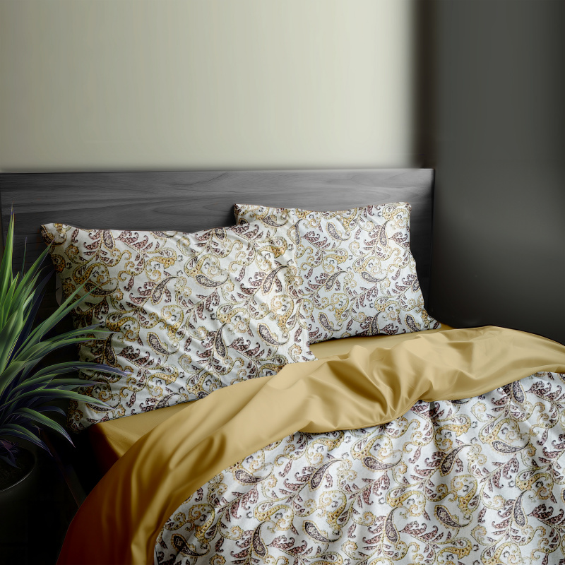 Ervi flanelové povlečení - Teplý ornament/žluté