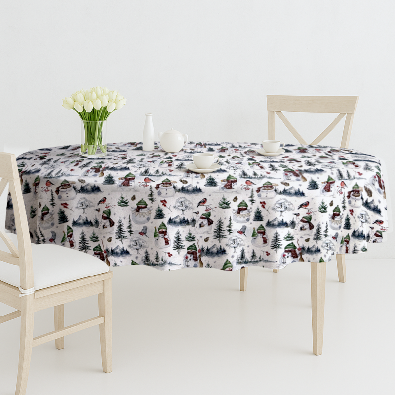 Ervi Teflonový ubrus na stůl oválný Royal Lux - Kouzlo zimy