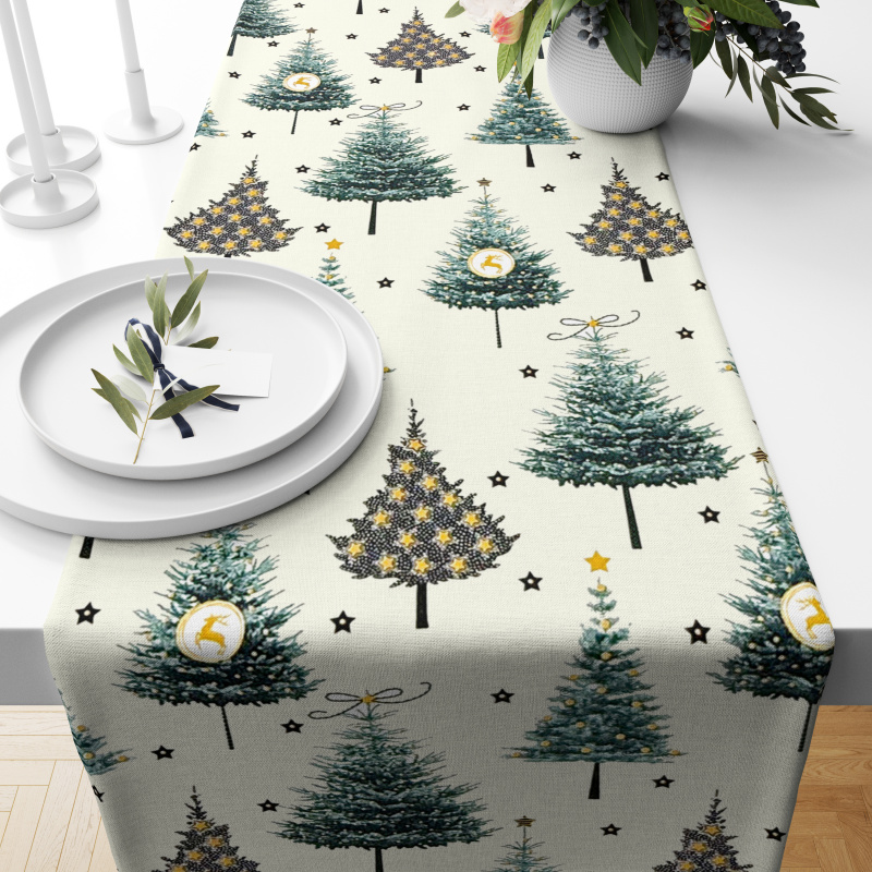 Ervi Teflonový běhoun na stůl Royal Lux - Vánoční stromečky