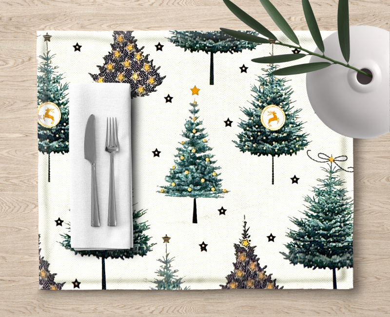 Ervi Teflonové prostírání na stůl Royal Lux - Vánoční stromečky