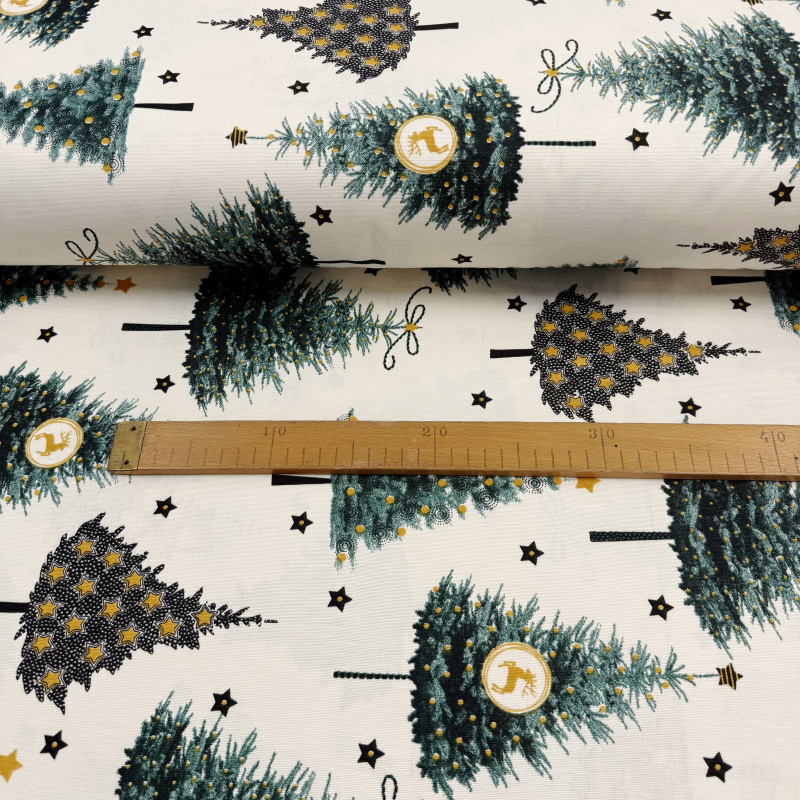 Ervi Teflonový ubrus na stůl čtvercový Royal Lux - Vánoční stromečky