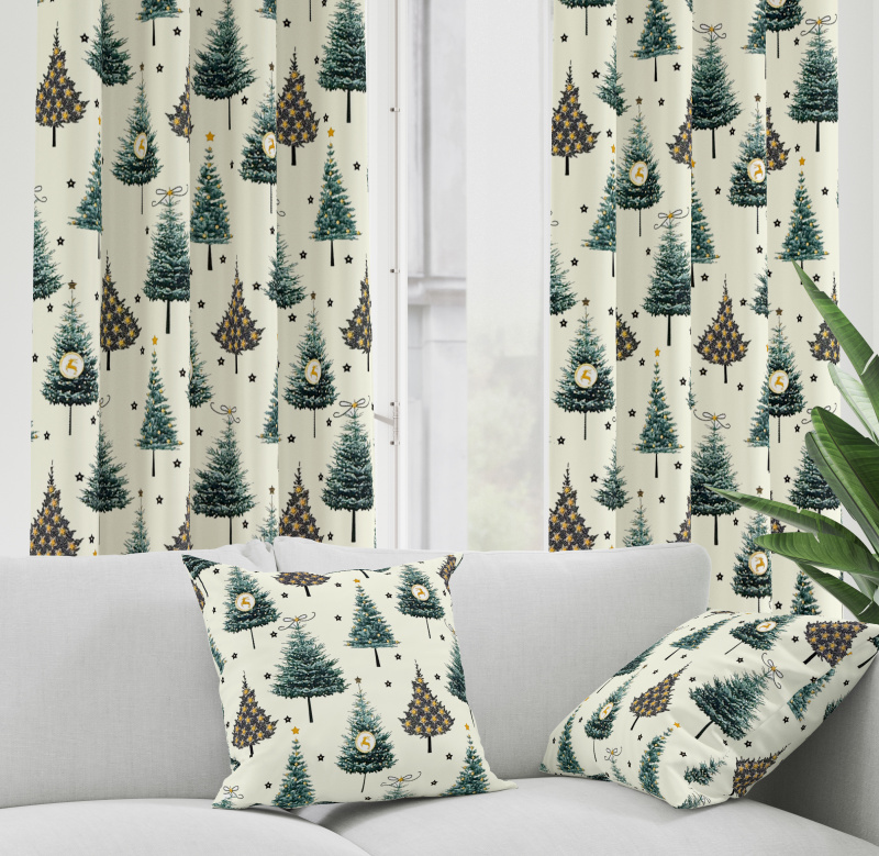 Ervi dekorační závěs Royal Lux - Vánoční stromečky