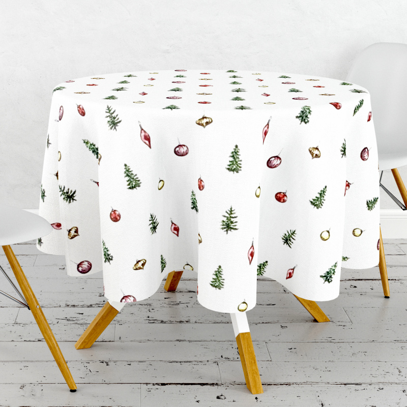 Ervi Teflonový ubrus na stůl kulatý Royal Lux - Vánoční ozdoby