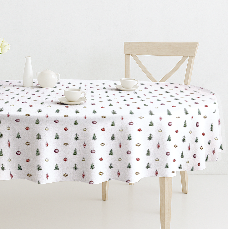 Ervi Teflonový ubrus na stůl oválný Royal Lux - Vánoční ozdoby