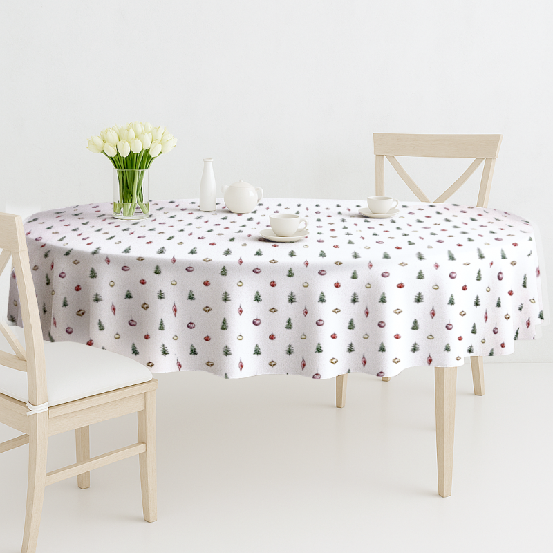Ervi Teflonový ubrus na stůl oválný Royal Lux - Vánoční ozdoby
