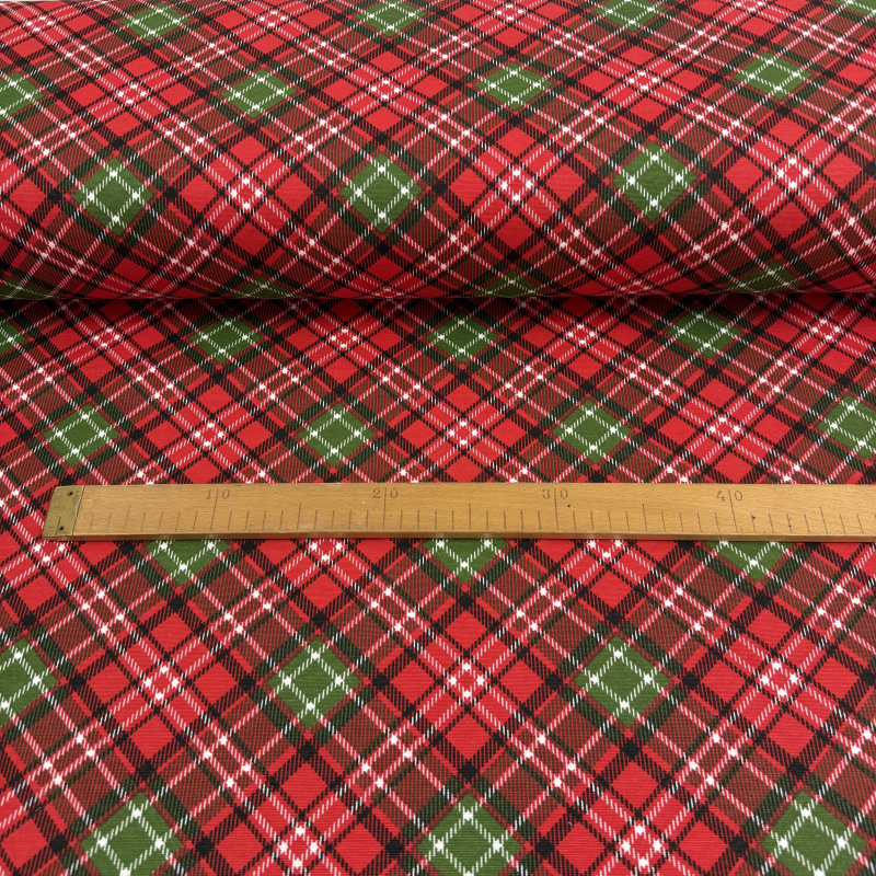 Ervi Teflonový ubrus na stůl čtvercový Royal Lux -Vánoční káro