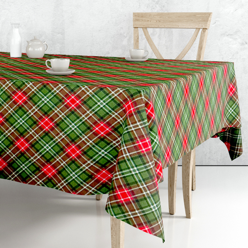 Ervi Teflonový ubrus na stůl čtvercový Royal Lux - Tartan vánoční