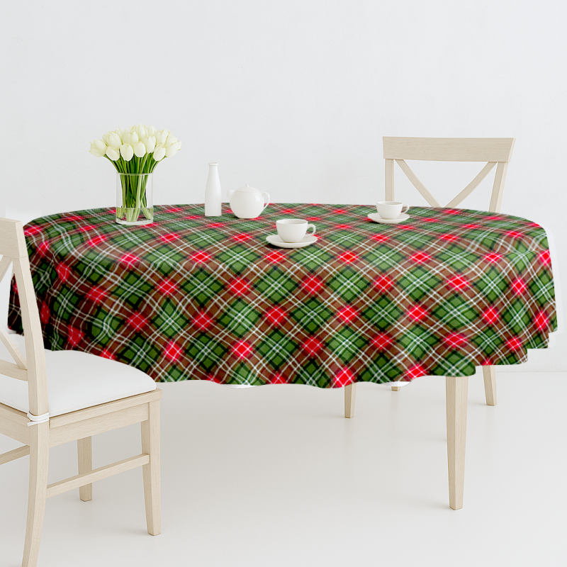 Ervi Teflonový ubrus na stůl oválný Royal Lux - Tartan vánoční