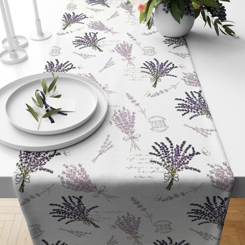 Ervi Teflonový běhoun na stůl Royal Lux - Levandulové kytice