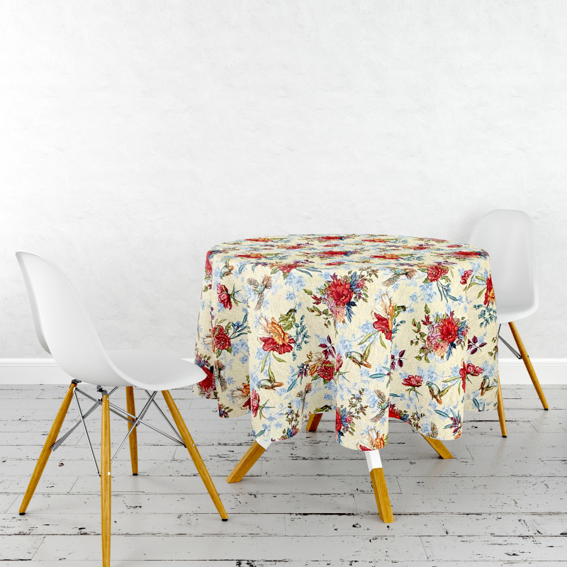 Ervi Gobelínový ubrus na stůl kulatý - Little Birds