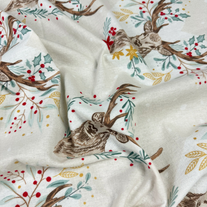 Ervi FLANELOVÉ napínací prostěradlo - Jelení Kouzlo