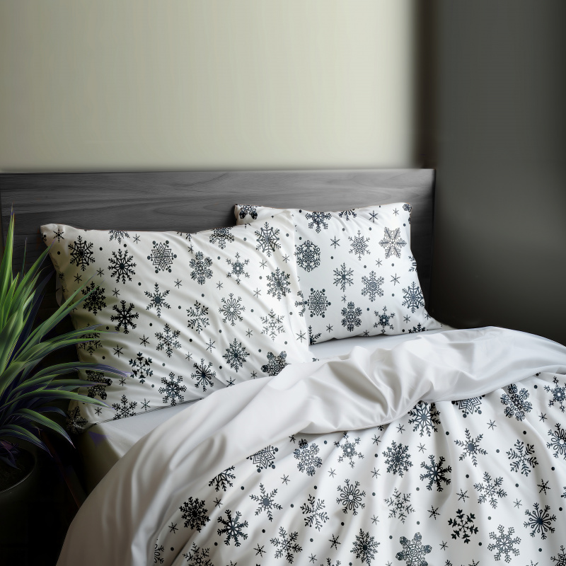 Ervi Bavlněné povlečení oboustranné - Zimní kouzlo/bílé