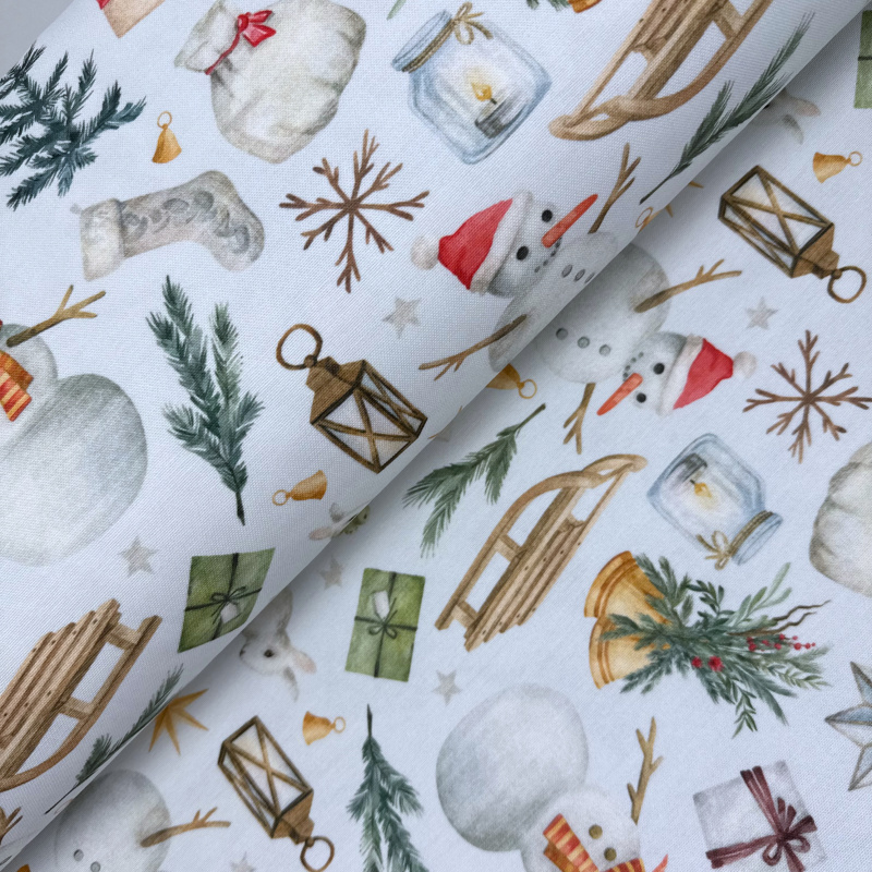 Ervi Teflonový ubrus na stůl kulatý Royal Lux - Vánoční chvíle