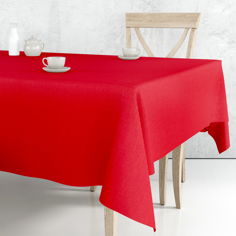 Ervi Saténový bavlněný ubrus na stůl čtvercový – červený Sváteční