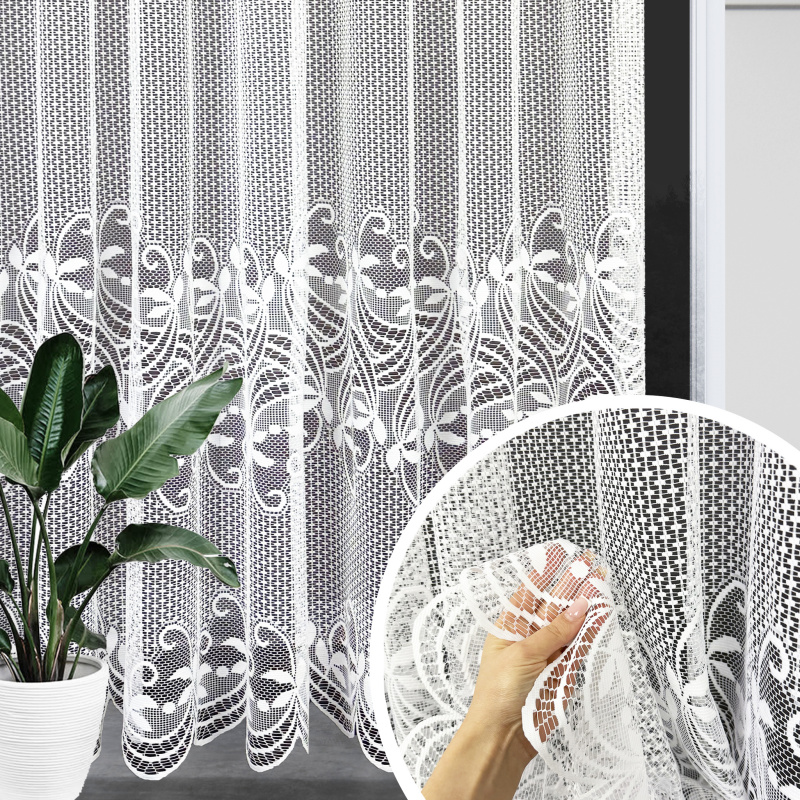 Ervi žakárová záclona bílá 202511, metráž