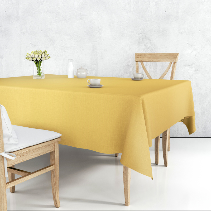 Ervi Saténový bavlněný ubrus na stůl čtvercový – zlatý Sváteční