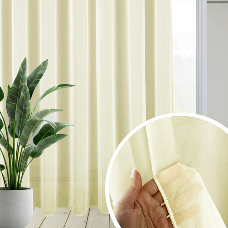 Ervi voálová záclona s olůvkem pastelově žlutá - 0101, metraž